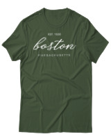 T-Shirt Αντρικό - Boston Est 1630 - Color Thumbnail Κυπαρισσί