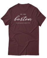 T-Shirt Αντρικό - Boston Est 1630 - Color Thumbnail Μπορντό