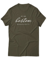T-Shirt Αντρικό - Boston Est 1630 - Color Thumbnail Χακί