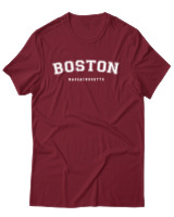 T-Shirt Αντρικό - Boston Massahusetts - Color Thumbnail Σκούρο Κόκκινο