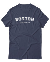 T-Shirt Αντρικό - Boston Massahusetts - Color Thumbnail Μπλε Γκρι