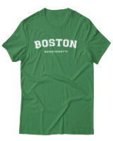 T-Shirt Αντρικό - Boston Massahusetts - Color Thumbnail Πράσινο