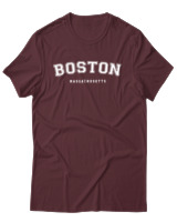 T-Shirt Αντρικό - Boston Massahusetts - Color Thumbnail Μπορντό