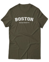 T-Shirt Αντρικό - Boston Massahusetts - Color Thumbnail Χακί