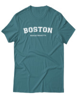 T-Shirt Αντρικό - Boston Massahusetts - Color Thumbnail Μπλε Πράσινο