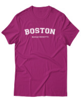 T-Shirt Αντρικό - Boston Massahusetts - Color Thumbnail Φουξια