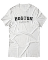 T-Shirt Αντρικό - Boston Massahusetts - Color Thumbnail Άσπρο