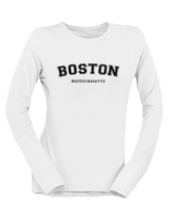 Μακρυμάνικο Μακό Γυναικείο - Boston Massahusetts - Color Thumbnail 'Ασπρο