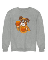 Φούτερ χωρίς κουκούλα - Boxer Dog - Color Thumbnail Γκρι Μελανζέ