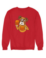 Φούτερ χωρίς κουκούλα - Boxer Dog - Color Thumbnail Κόκκινο