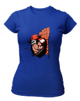 T-Shirt Στενή Γραμμή Γυναικείο - Boxing Breaks The Wall - Color Thumbnail Μπλε Ρουά