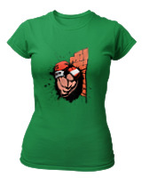 T-Shirt Στενή Γραμμή Γυναικείο - Boxing Breaks The Wall - Color Thumbnail Πράσινο