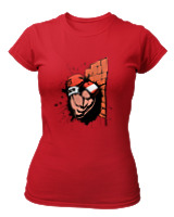 T-Shirt Στενή Γραμμή Γυναικείο - Boxing Breaks The Wall - Color Thumbnail Κόκκινο