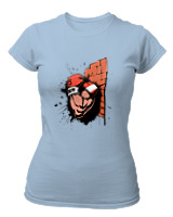 T-Shirt Στενή Γραμμή Γυναικείο - Boxing Breaks The Wall - Color Thumbnail Γαλάζιο
