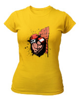 T-Shirt Στενή Γραμμή Γυναικείο - Boxing Breaks The Wall - Color Thumbnail Χρυσό Κίτρινο