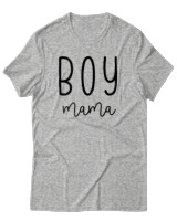 T-Shirt  Γυναικείο - Boy Mama - Color Thumbnail Γκρί Μελανζέ