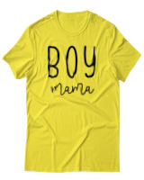 T-Shirt  Γυναικείο - Boy Mama - Color Thumbnail Κίτρινο