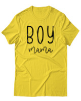 T-Shirt  Γυναικείο - Boy Mama - Color Thumbnail Κίτρινο Χρυσό