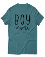 T-Shirt  Γυναικείο - Boy Mama - Color Thumbnail Μπλέ Πράσινο