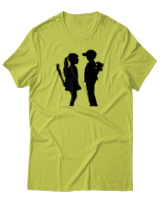 T-Shirt Αντρικό - Boy With Flower Girl With Bat - Color Thumbnail Λαχανί