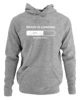 Φούτερ με κουκούλα Αντρικό - Brain Is Loading - Color Thumbnail Γκρι Μελανζέ