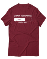 T-Shirt Αντρικό - Brain Is Loading - Color Thumbnail Σκούρο Κόκκινο