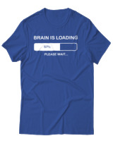 T-Shirt Αντρικό - Brain Is Loading - Color Thumbnail Μπλε Ρουά