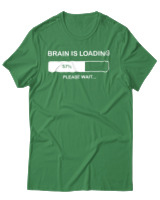 T-Shirt Αντρικό - Brain Is Loading - Color Thumbnail Πράσινο