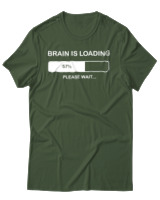 T-Shirt Αντρικό - Brain Is Loading - Color Thumbnail Κυπαρισσί