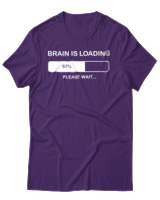T-Shirt Αντρικό - Brain Is Loading - Color Thumbnail Σκούρο Μωβ