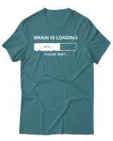 T-Shirt Αντρικό - Brain Is Loading - Color Thumbnail Μπλε Πράσινο