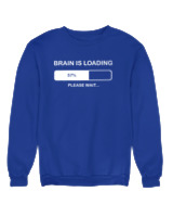 Φούτερ χωρίς κουκούλα Αντρικό - Brain Is Loading - Color Thumbnail Μπλε Ρουά