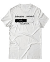 T-Shirt Αντρικό - Brain Is Loading - Color Thumbnail Άσπρο