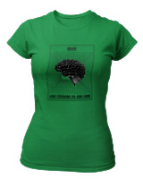 T-Shirt Στενή Γραμμή Γυναικείο - Brain - Color Thumbnail Πράσινο