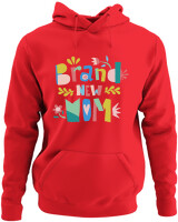 Φούτερ με κουκούλα - Brand New Mom - Color Thumbnail Κόκκινο