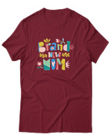 T-Shirt  Γυναικείο - Brand New Mom - Color Thumbnail Σκούρο Κόκκινο