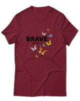 T-Shirt Αντρικό - Brave And Wild - Color Thumbnail Σκούρο Κόκκινο