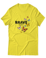 T-Shirt Αντρικό - Brave And Wild - Color Thumbnail Κίτρινο