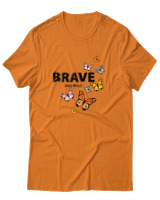 T-Shirt Αντρικό - Brave And Wild - Color Thumbnail Πορτοκαλί