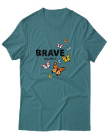 T-Shirt Αντρικό - Brave And Wild - Color Thumbnail Μπλε Πράσινο