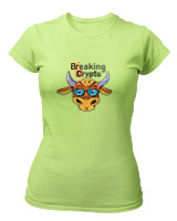 T-Shirt Στενή Γραμμή Γυναικείο - Breaking Crypto - Color Thumbnail Λαχανί