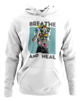 Φούτερ με κουκούλα - Breath And Heal - Color Thumbnail ΄Ασπρο
