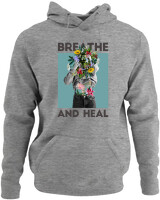Φούτερ με κουκούλα - Breath And Heal - Color Thumbnail Γκρι Μελανζέ
