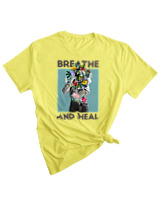 T-Shirt Woman Fashion Γυναικείο - Breath And Heal - Color Thumbnail LIGHT YELLOW
