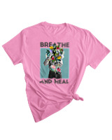 T-Shirt Woman Fashion Γυναικείο - Breath And Heal - Color Thumbnail PINK