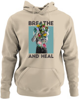Φούτερ με κουκούλα - Breath And Heal - Color Thumbnail Μπέζ