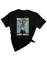 T-Shirt Woman Fashion Γυναικείο - Breath And Heal - Color Thumbnail BLACK