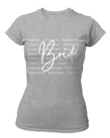T-Shirt Στενή Γραμμή Γυναικείο - Bride - Color Thumbnail Γκρι Μελανζέ