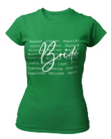 T-Shirt Στενή Γραμμή Γυναικείο - Bride - Color Thumbnail Πράσινο