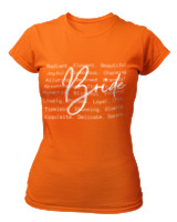 T-Shirt Στενή Γραμμή Γυναικείο - Bride - Color Thumbnail Πορτοκαλί